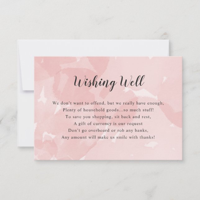 Convites Chá de panela Wishing | aquarela rosa (Frente)