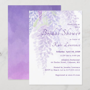 Convites Chá de panela Wisteria Wisteria Watercolor