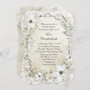 Convites Chá de panela,Wonderland de inverno,suporte