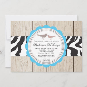 Convites chá de panela Zebra Bird 5x7