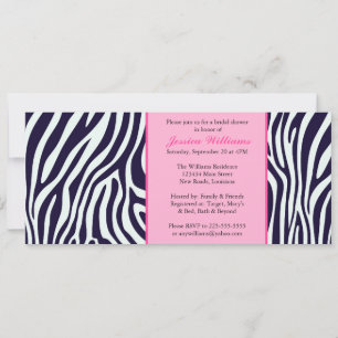 Convites Chá de panela Zebra Rosa