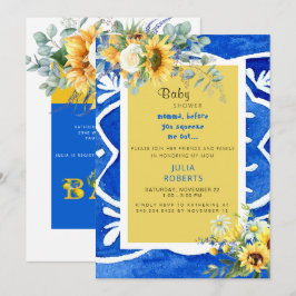 Convites Chá de Perspectiva do Bebê de Girassol do Mediterr