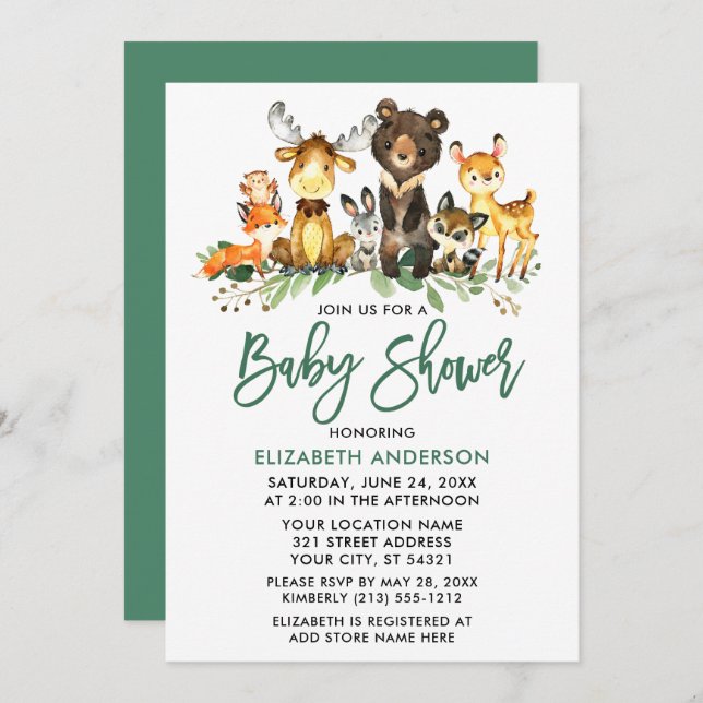 Convites Chá de Pincel-d-água (Frente/Verso)