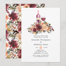 Convites Chá de Provandos de vinho Bordo Peach