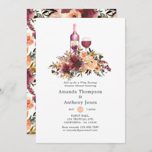 Convites Chá de Provandos de vinho Bordo Peach