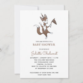 Convites Chá De Rapaz De Fox Baby Boy Da Floresta Branca