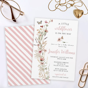 Convites Chá de rosa dourada de flor silvestre de aquarela