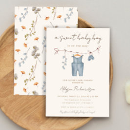 Convites Chá de roupas de bebê boho