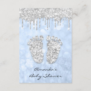 Convites Chá de Silver Drivers Blue Baby Boy Feet