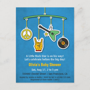 Convites Chá do bebé do rock and roll da guitarra da mús