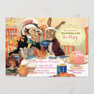 Convites Chá do Chapeleiro Louco Alice no País das Maravilh