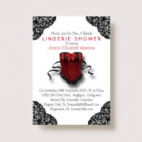 Chá do Corset Vermelho e Lingerie Preta