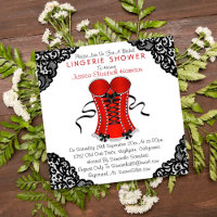 Chá do Corset Vermelho e Lingerie Preta