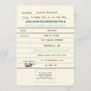 Convites Chá do Livro da Biblioteca de Biblioteca do Baby B