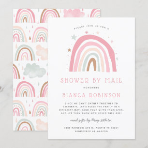 Convites Chá Do Rainbow Por Chá de fraldas De Correio