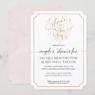 Convites Chá do Script Typography Love in Air Dourados