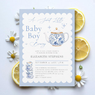 Convites Chá do Tea Party Elegante Modern Sweet Boy