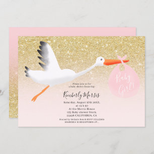 Convites Chá Dourado do bebé da ilustração do brilho da