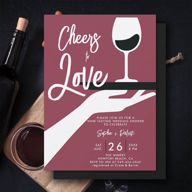 Convites Chá Elegante De Provandos De Vinhos De Vinha, De C (couple shower invitation wedding wine tasting winery casual engagement coed)