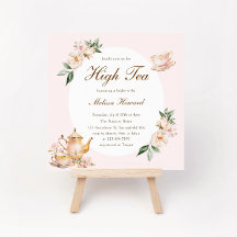 Chá Elegante Rosa Pastel Dourado Chá de Noiva