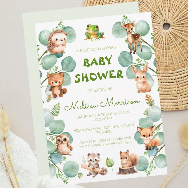 Convites Chá Encantado de Menino (Enchanted Baby Boy Shower Invitation)