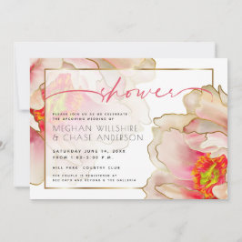 Convites Chá Exótico de Peony Rosa