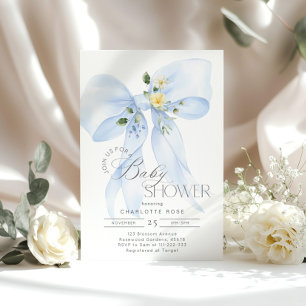 Convites Chá Floral de Bebê Arco Azul
