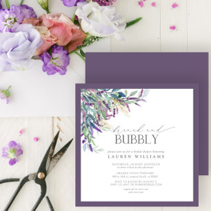 Convites Chá Floral de Lavanda Elegante Brunch e Borracha