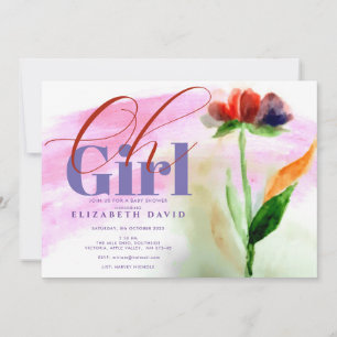 Convites Chá Floral Rosa-Rosa-Rosa-Abstrato