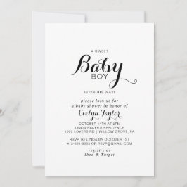 Convites Chá Formal de Bebê da Caligrafia Moderna