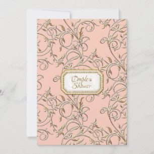Convites Chá Glam Old Hollywood Regency Pink Casais
