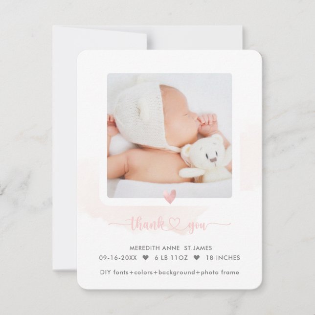 Convites Chá H2 do ArtsApp Obrigado+Anúncio de Nascimento (Frente)