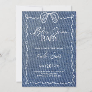 Convites Chá Jean Baby Denim