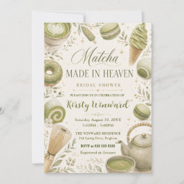 Convites Chá Matcha Feito no Céu Chá de Noiva