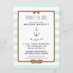 Convites Chá náutico Espuma do Mar do Nó Infinito Brito