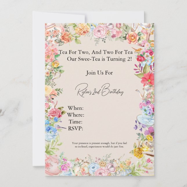 Convites Chá para Dois (Frente)