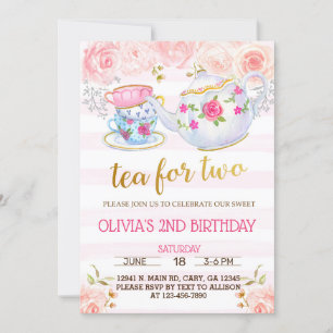 Convites Chá para dois aniversários.