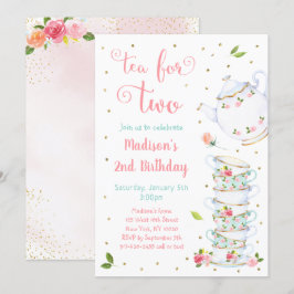 Convites Chá Para Dois Noivados De Festa De Chá Floral Dour