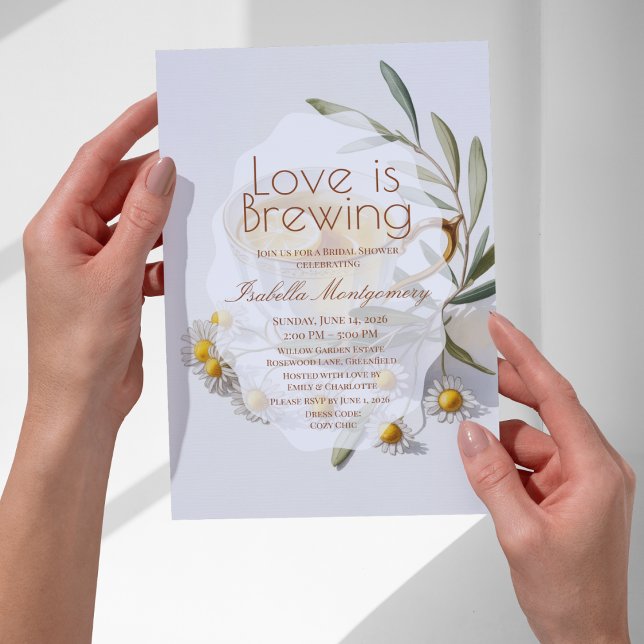 Convites Chá Pastel Love Is Brewing Chá de Noiva (Love Is Brewing Pastel Tea Bridal Shower Invitations
)