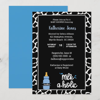 Convites Chá Personalizado de Bebê-Bebê Milkaholic
