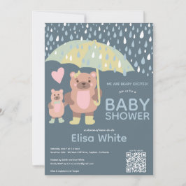 Convites Chá personalizado do CÓDIGO QR do Raindrops Mama &