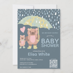 Convites Chá personalizado do CÓDIGO QR do Raindrops Mama &