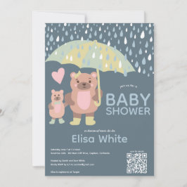 Convites Chá personalizado do CÓDIGO QR do Raindrops Mama &