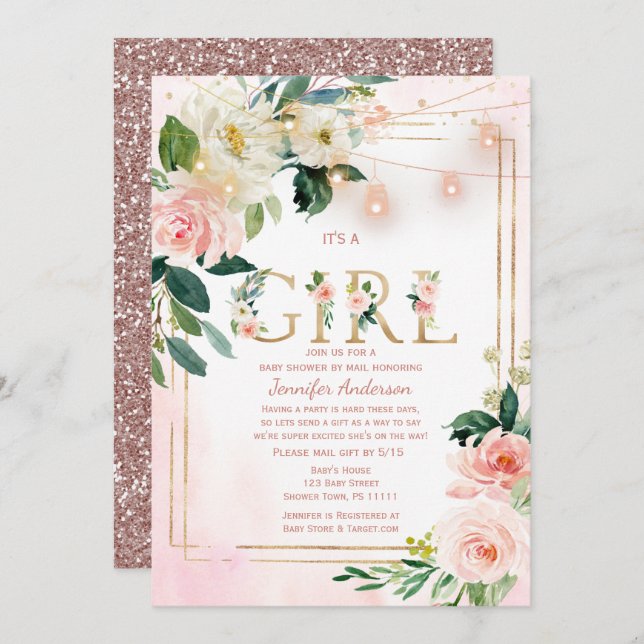 Convites CHÁ por correio (Frente/Verso)