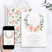 Chá por Mail Dusty Pink Floral Wreath Bridal