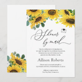 Convites Chá Por Mail Elegante Chic Sunflower Eucalyptus