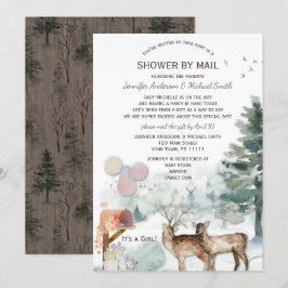 Convites Chá por Mail Forest Woodland Girl Baby