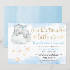 Convites Chá por mail Twinkle twinkle pequeno star blue
