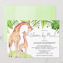 Convites Chá por mamãe de Correio e girafa para bebês
