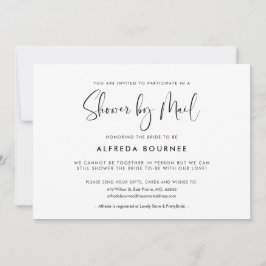 Convites Chá preto e branco elegante e moderno por correio